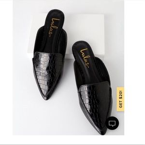 Black Croc Loafer slides